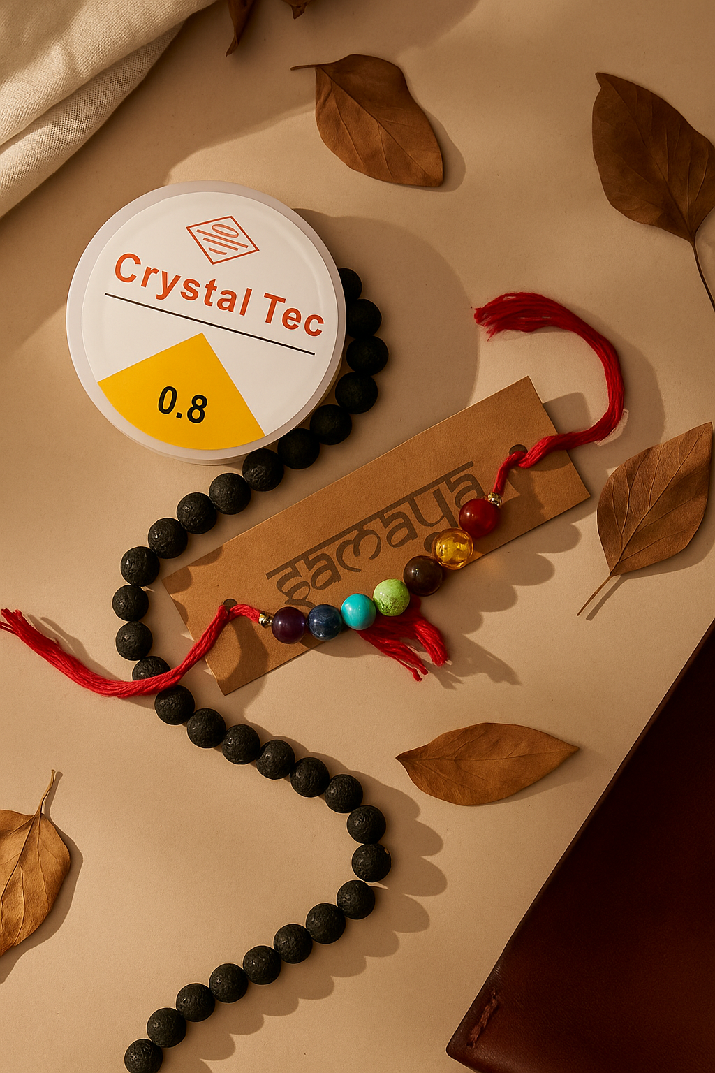 SEVEN CHAKRA RAKHI (SAPT-RAKSHA SUTRAM) + BRACELET MAKING DIY KIT
